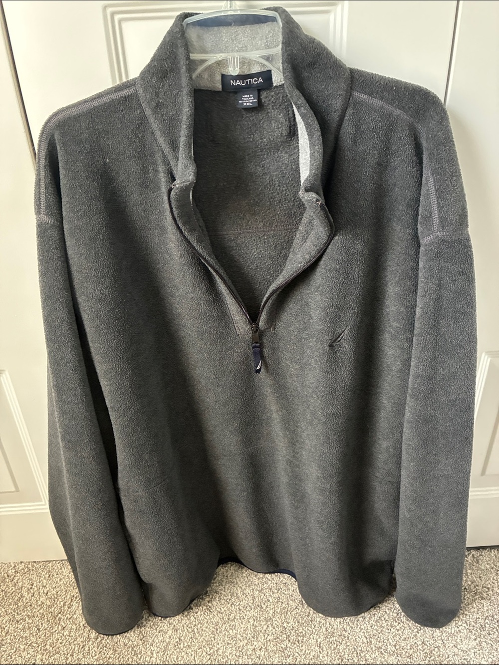 Nautica Men’s Gray Half-Zip Fleece Pullover
